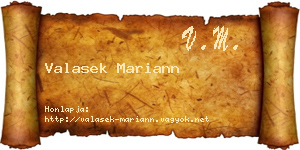 Valasek Mariann névjegykártya