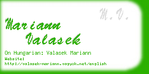 mariann valasek business card
